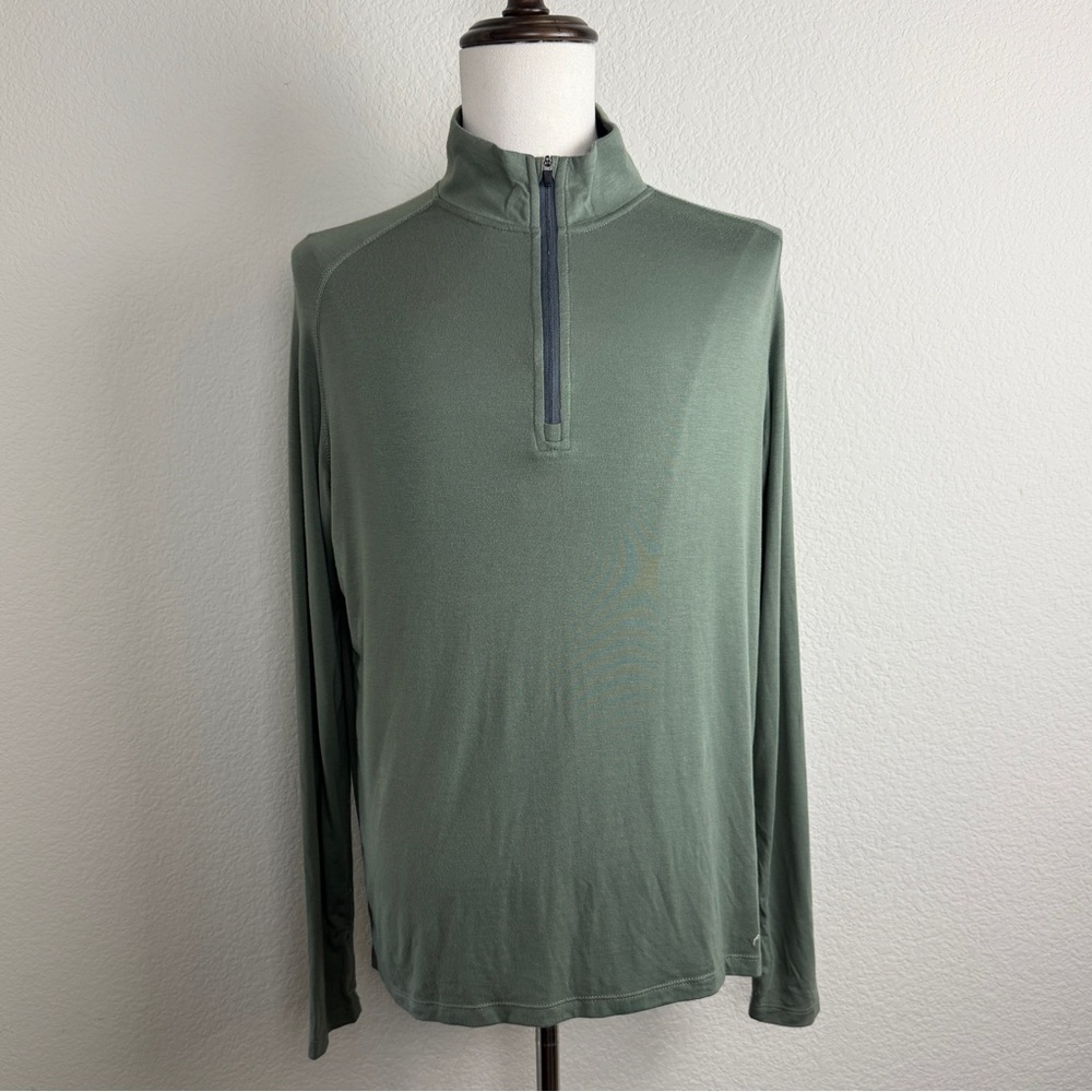 Freefly Mens light weight long sleeve pull over 1/4 zip | Green | M